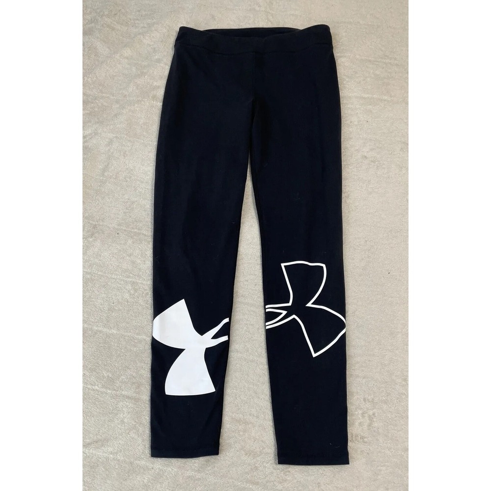 Under Armour Womens Jogger Size Medium Black Compression Logo Legging Sweatpants